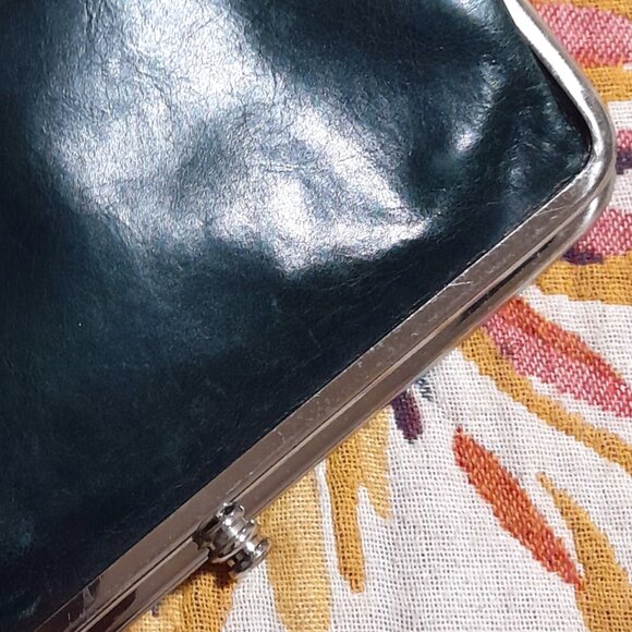 Dark Green Leather HOBO International Bifold Wallet - Picture 8 of 9